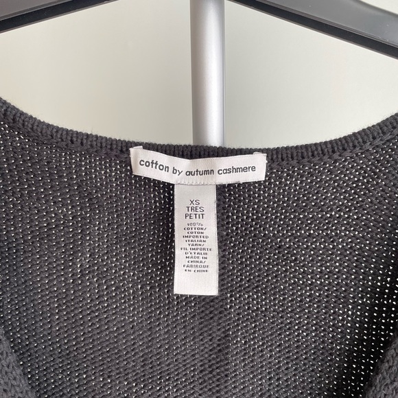 Cotton by Autumn Cashmere Black Vest  100% Cotton Imported Italian Yarn - Picture 2 of 3